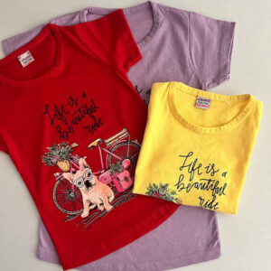 تیشرت دخترانه ترک طرح دوچرخه